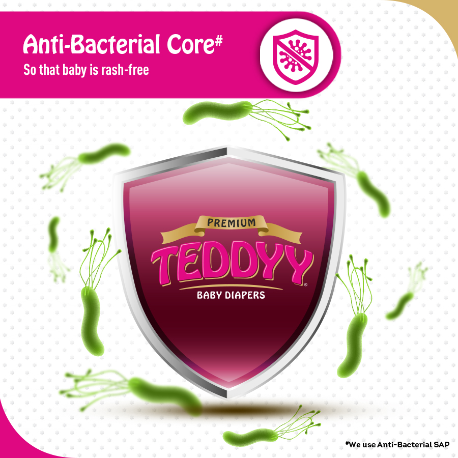 Anti Bacterial Core - Premium Teddyy Baby Diapers