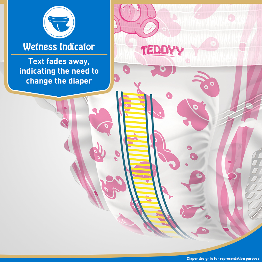 Wetness Indicator Premium Teddyy Baby Diaper Pants M Size