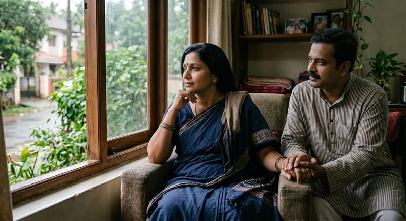 Family support helping a mother cope with postpartum depression