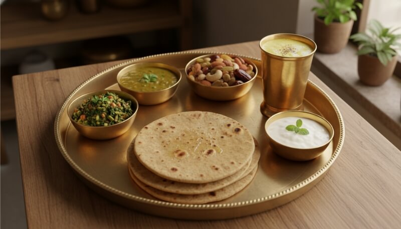 डिलीवरी के बाद नई माँ के लिए पौष्टिक भारतीय आहार थाली 