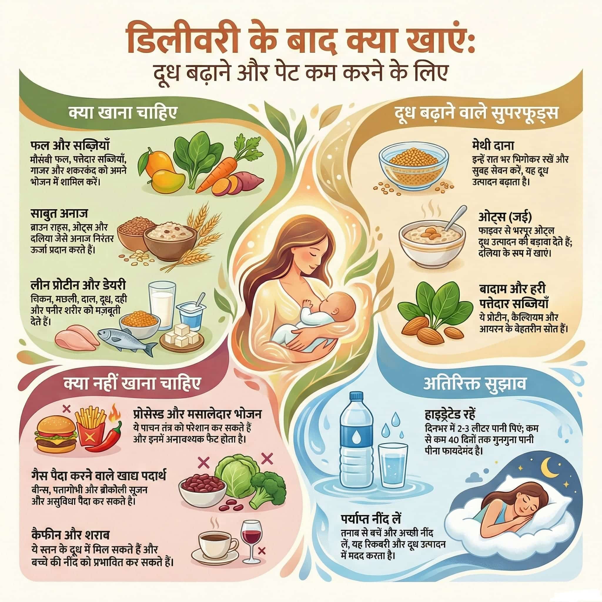 updated Delivery ke baad doodh badhane ke liye kya khaye