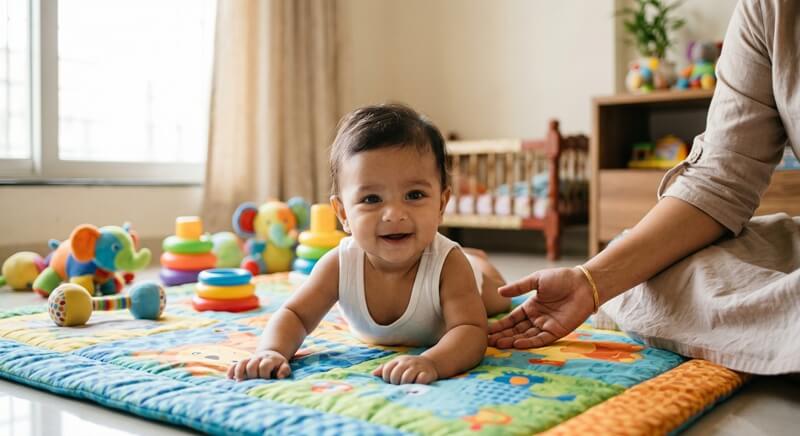 शिशु को पेट के बल लिटाकर गैस निकालने का तरीका