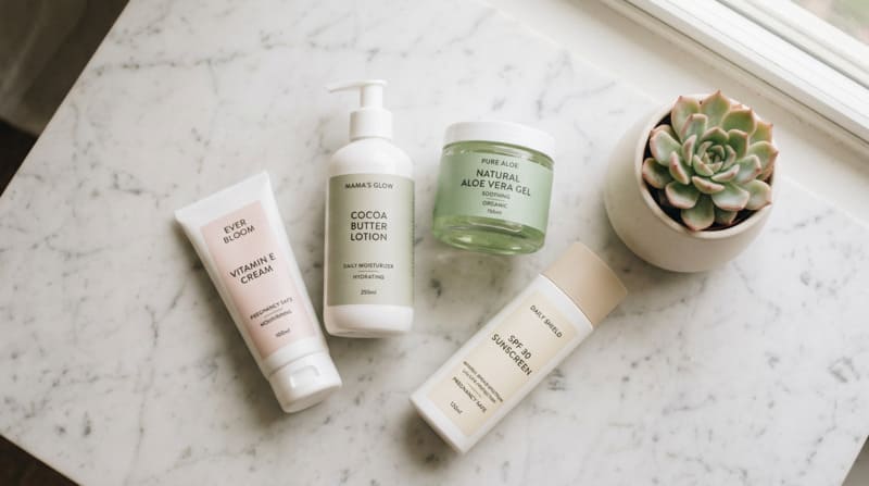 Pregnancy skincare routine products safe for treating linea nigra line on stomach
