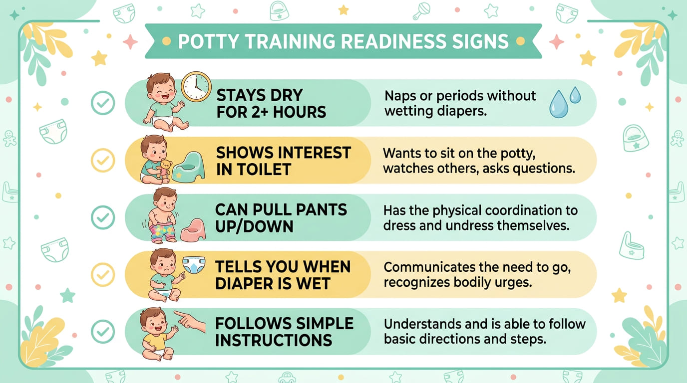Signs your toddler is ready for potty training checklist
