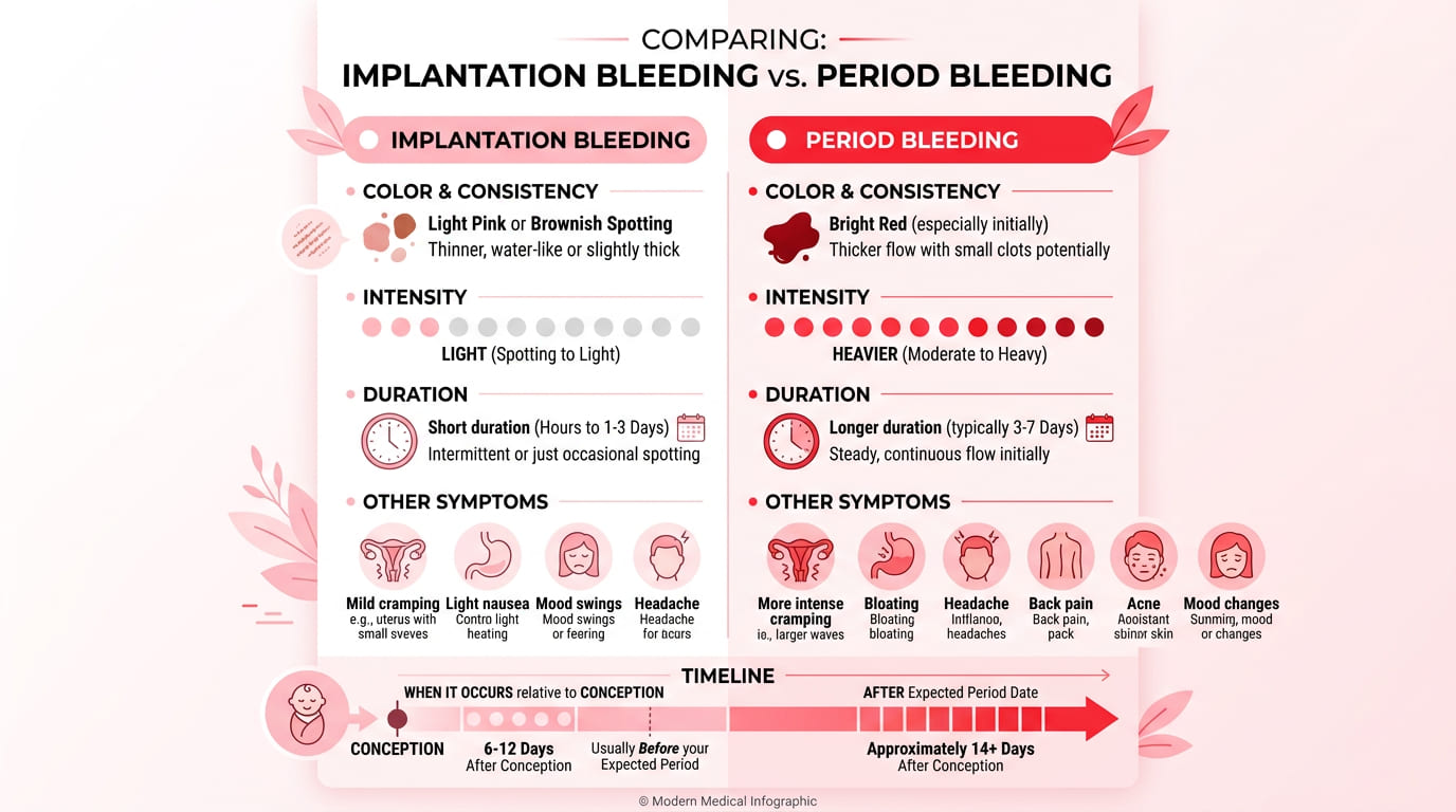Implantation bleeding vs period bleeding — key differences explained